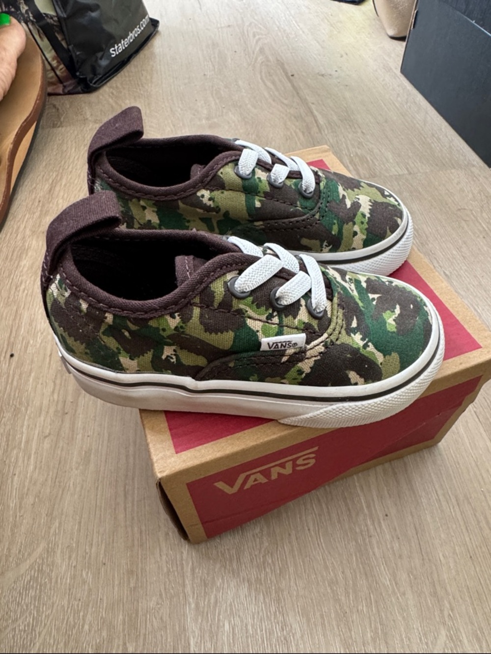Vans Kids Camouflage Canvas Sneakers - Green, Brown, White